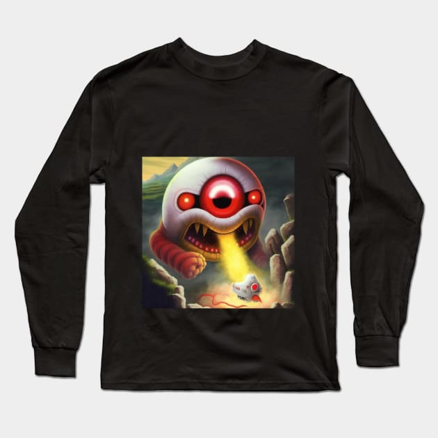 A very fierce Dug and monstrous Dig with red lightning and red eyes Long Sleeve T-Shirt by FoolDesign